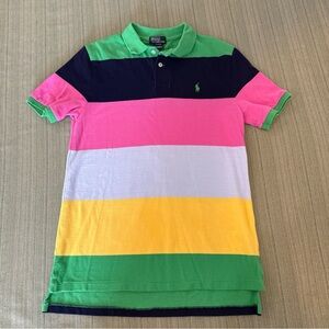 Polo Ralph Lauren size 14/16 striped youth boys multicolored polo shirt pullover